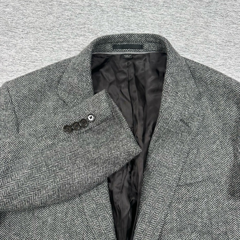 J. Crew Blazer Mens 40R Gray Slim Moon Wool Blend Tweed Herringbone City Jacket